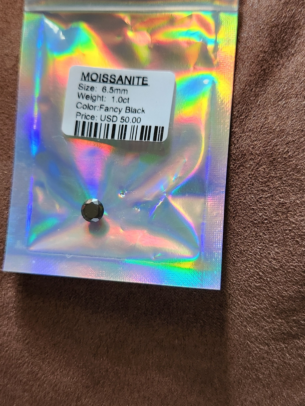 Moissanite Fancy Black 6.5mm Single Stone